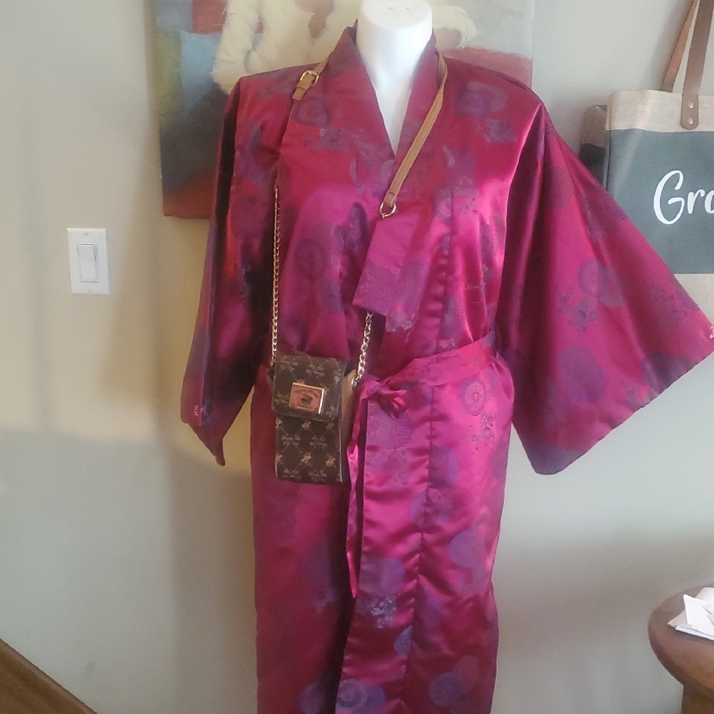 Elegant Red Kimono Robe